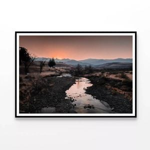 Water Running with Dry Grass  Print 100% Australian Made 90x60cm  (Poster)