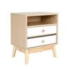 La Bella Oak Bedside Table Side Storage Cabinet Nightstand Bedroom 2 Drawer ANYA