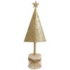 LVD Metal/Wood Xmas Tree w/ Star Christmas Holiday Decoration 9x25cm Gold