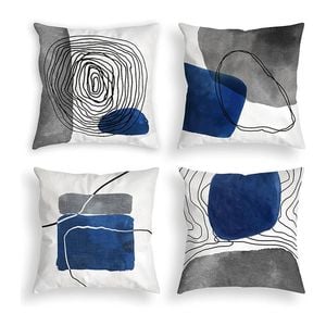 Catzon 4 Pcs Abstract Throw Pillow Covers Linen Modern Art Decor Pillowcase-Set 6