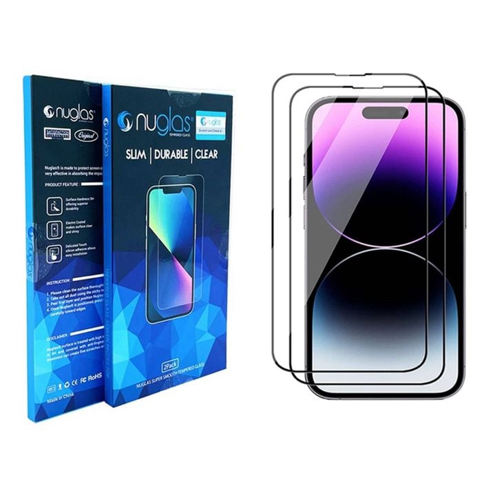 Nuglas 2x Screen Protector Clear Tempered Glass Scratch Proof For Iphone 14 Pro