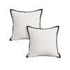 SOGA 2X 50cm Classic Natural Linen Black Piped Edge Decorative Throw Pillow