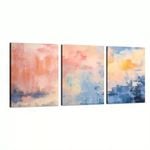 3 Set of Modern Pink Abstract  Print 100% Australian Made 3 x 40x60cm  (Stretched)