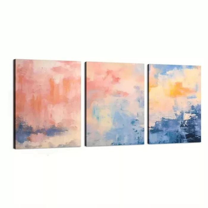 3 Set of Modern Pink Abstract  Print 100% Australian Made 3 x 40x60cm  (Stretched)