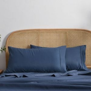 Dreamaker 1500tc Cotton Rich King Pillowcase Twin Pack - Navy