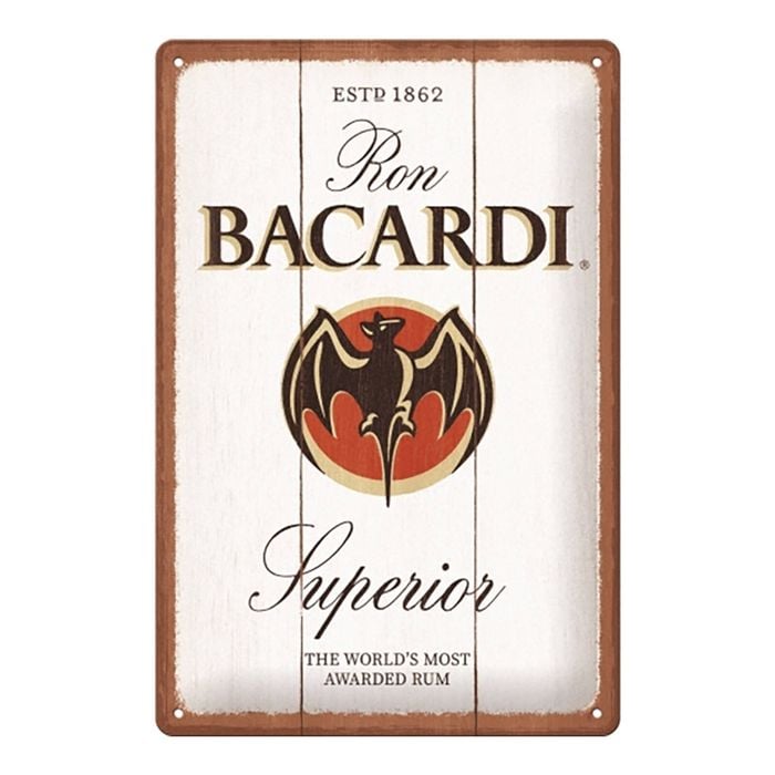 Nostalgic Art 20x30cm Medium Sign Bacardi Superior - White