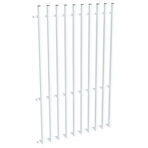 ProtectorAl 0350-1200W x 1800H Pearl White Aluminium Batten Pool Fence Panel with Mid Rail