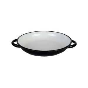 Urban Style Enamelware 24cm Ragout Plate w/ Handle - Black/White