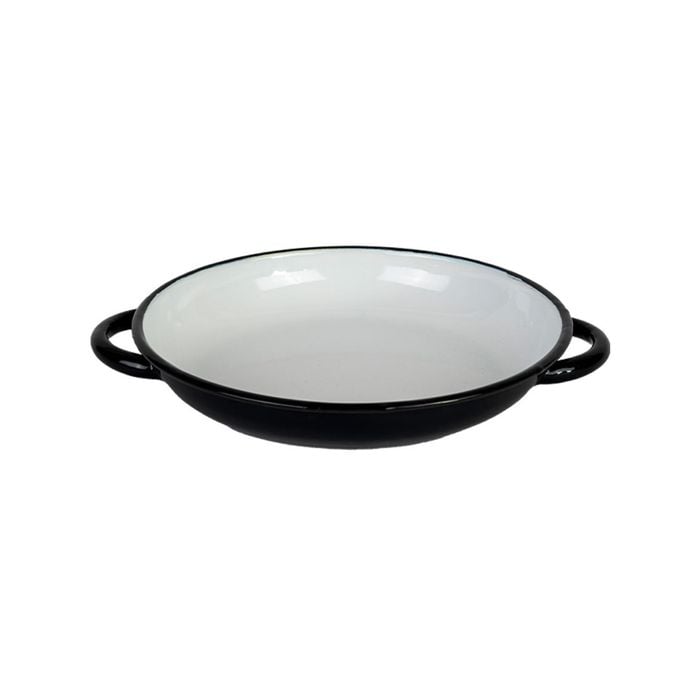 Urban Style Enamelware 24cm Ragout Plate w/ Handle - Black/White