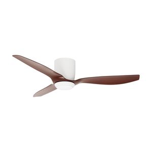 Fanforce 52" Low Profile Smart DC Ceiling Fan With Remote White/Dark Timber