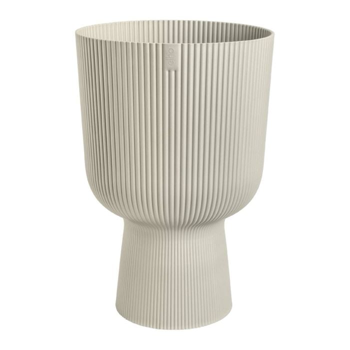 Elho 140mm Linen White Vibes Coupe Indoor Plant Pot