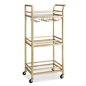 Artiss Bar Cart Drinks Trolley Wine Glass Rack 43cm