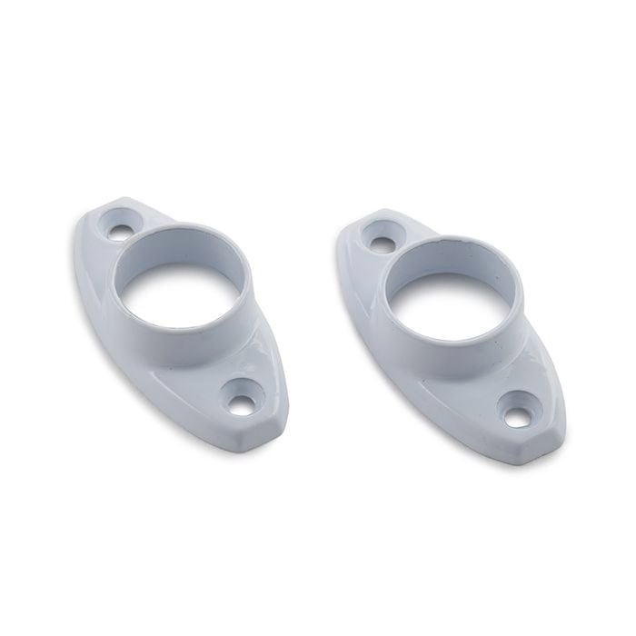 Sandleford 19mm White Powder Coated Oval Flange - 2 Pack