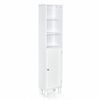 Costway Standing Storage Bathroom Tall Cabinet 3-Tier Adjustable Shelves-White