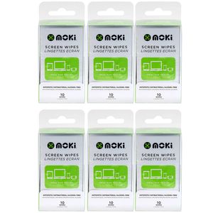 6x 10pc Moki Antistatic Alcohol Free Laptop Computer Cleaning Screen Wipes