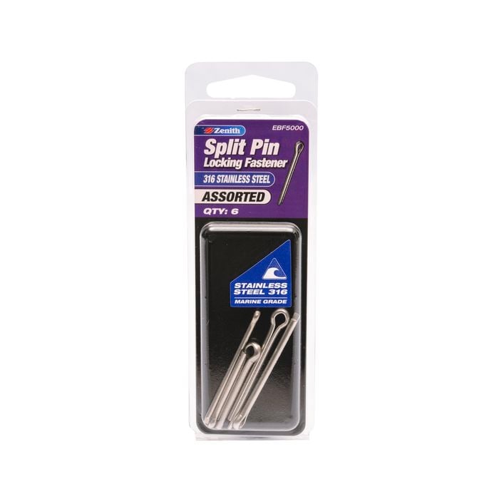Zenith Split Pin Assorted SS316  6pk
