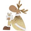 LVD Wooden Gifting Reindeer Christmas Holiday Decoration Medium Gold/Brown