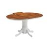 Lupin Extendable Dining Table 150cm Pedestral Stand Solid Rubber Wood -White Oak