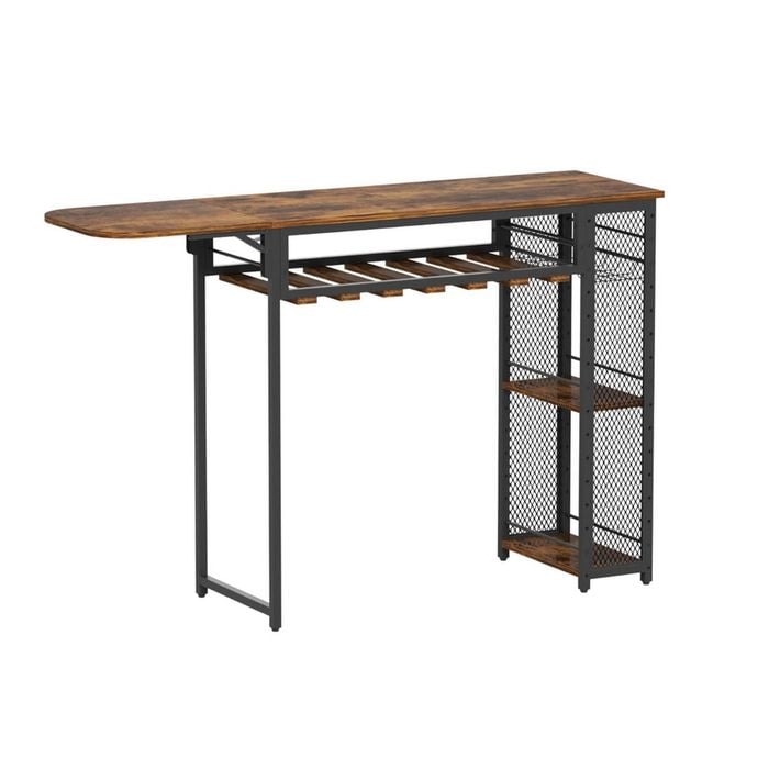 Artiss Bar Table Wine Rack Cup Holder 140cm
