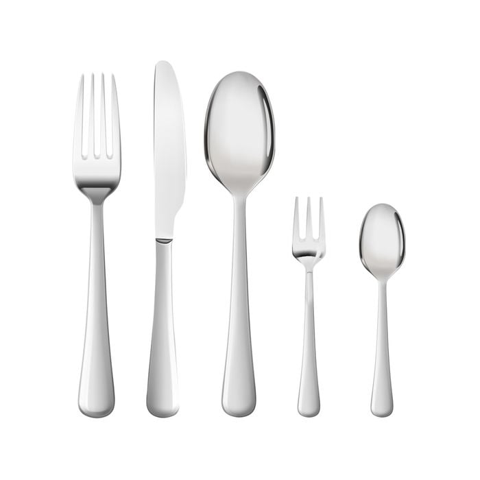 30PCS Stainless Steel Cutlery Set Glossy Silver