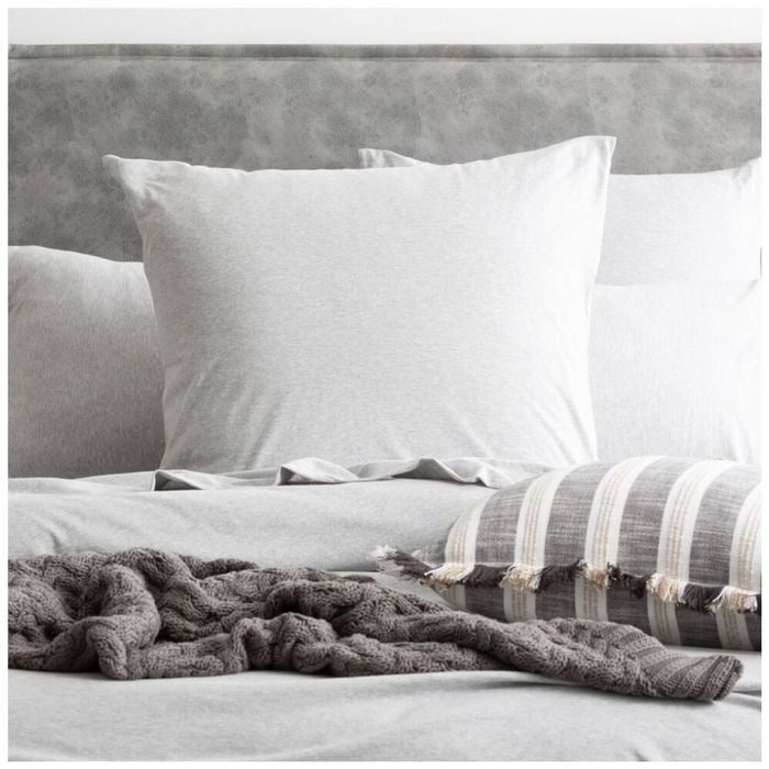 Renee Taylor Comfort T’s Organic Cotton Jersey European Pillowcase Grey Marle