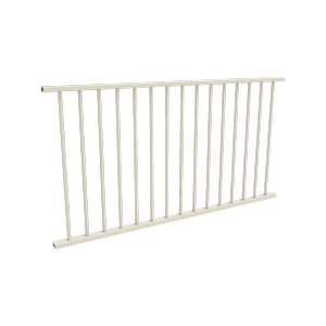 ProtectorAl 0901   1799 x 950mm Surfmist Aluminium Flat Top Round Picket Balustrade Panel