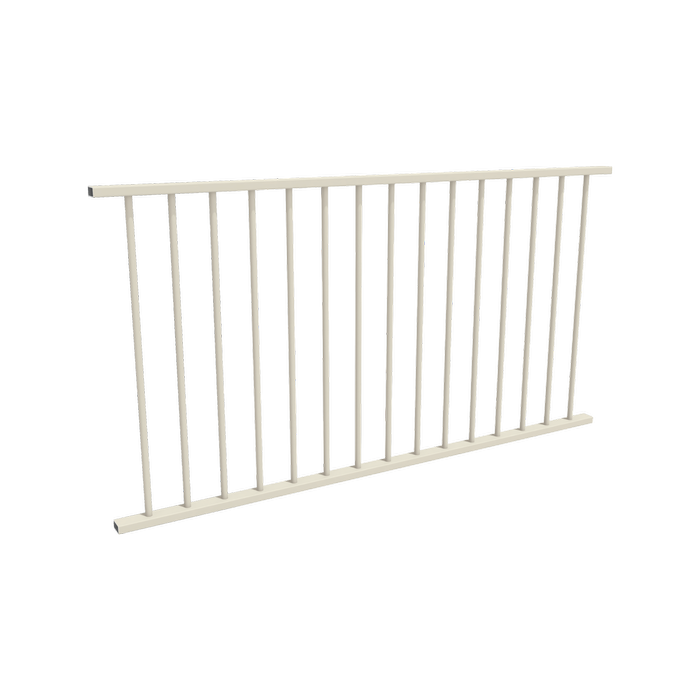 ProtectorAl 0901   1799 x 950mm Surfmist Aluminium Flat Top Round Picket Balustrade Panel