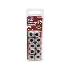 Zenith Serated Flange Nut M 8 Galv 10pk