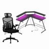 Advwin L Shaped Gaming Office Desk & Gaming Office Chair