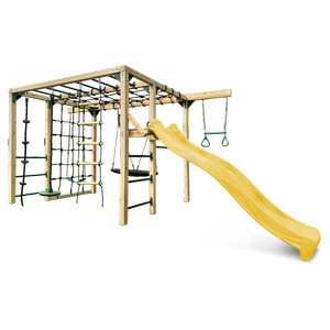 Lifespan Kids Orangutan Timber Swing Set Jungle Gym Play Centre With 2.2m Yellow Slide