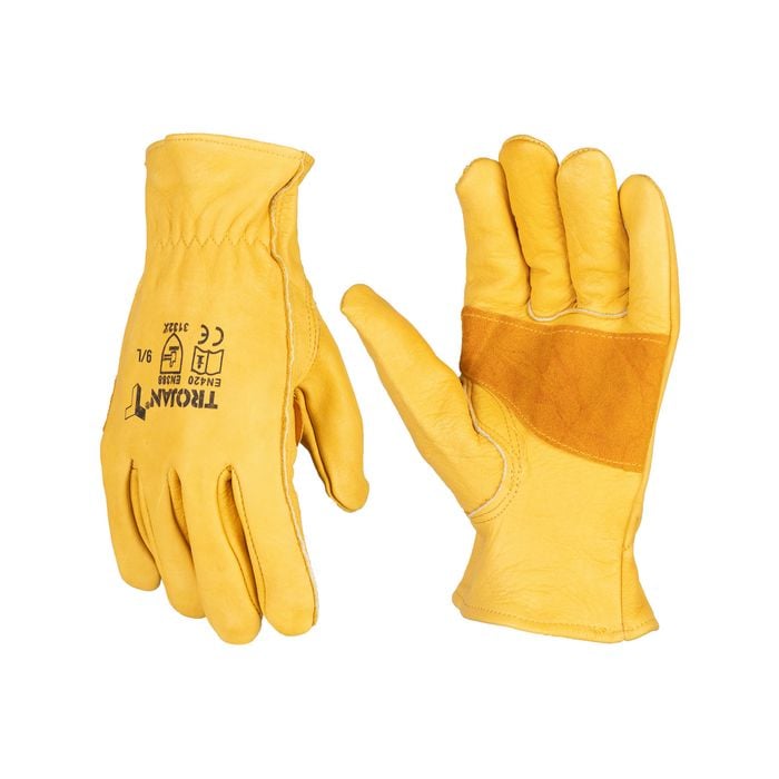Trojan Large Premium Double Palm Leather Riggers Gloves