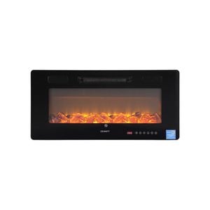 Devanti Electric Fireplace Fire Heater Wall Mounted Insert 3d Flame 1800w Remote Control