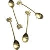 4pc LVD Stainless Steel/Brass Palm Tree Spoons Cutlery Set 14x2.5cm Gold