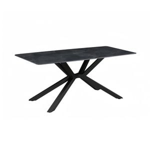 Dining Set Sintered Stone Top with 6X faux leather Dining Chair