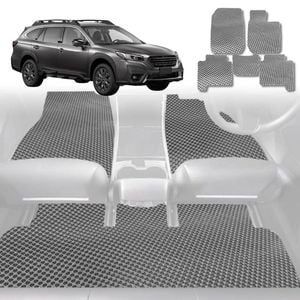 6D Diamond Car Floor Mats for Subaru Outback 2021-2025-Full Set-Grey-Outback GT