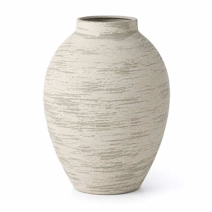 SK Designer Living | Luma Brushed White Iron Vase | 24cm