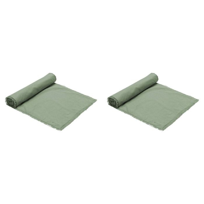 2PK Ecology 100% Cotton Fray Dining Table Runner Cloth 35 x 180cm Midday