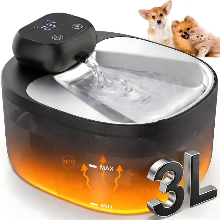 Advwin Heated Pet Water Fountain 3L Thermostatic Automatic Pet Water Dispenser