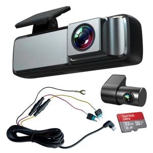 Elinz Dual Lens No Screen 1080P Dash Cam 720P Rear Camera WiFi Supercapacitor 32GB Hardwire Kit