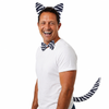 3pcs Set Animal Costume Dress Up Party Bow Tie Tail Ears Book Week - Zebra - Black/White | Zebra