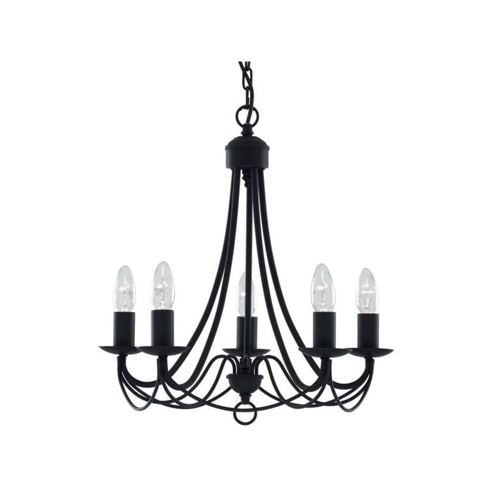 Lexi Lighting Zanzibar Chandelier Light - Black 46 cm