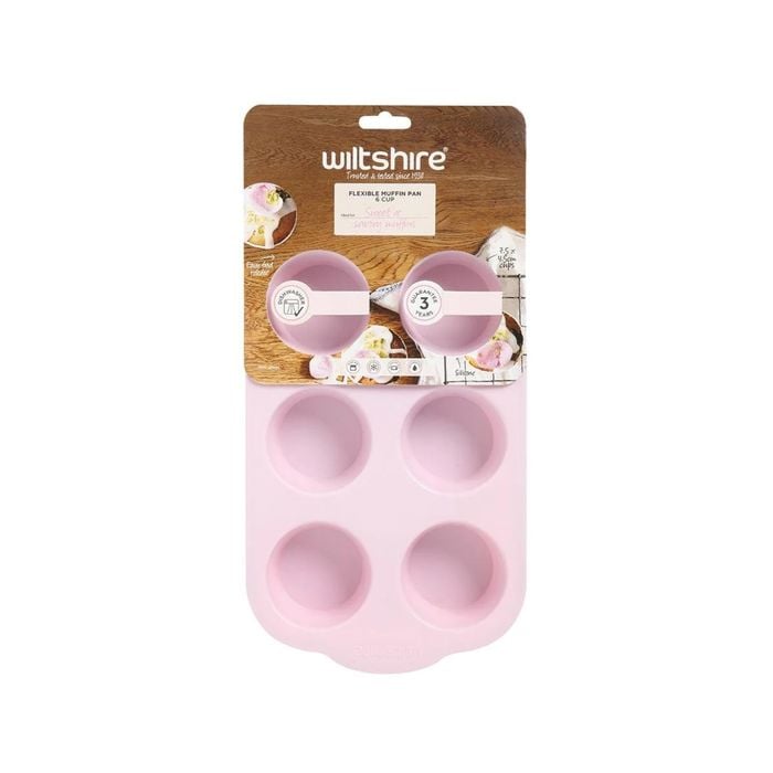 Wiltshire Pink Silicone 6 Cup Muffin Pan