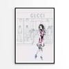 Modern Pink Lady with Fashion Store Print 100% Australian Made 90x120cm (Poster)
