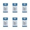 6pk Malli Sewing Metal Finger Thimble & Needle Threader Diy Sewing Kit Silver