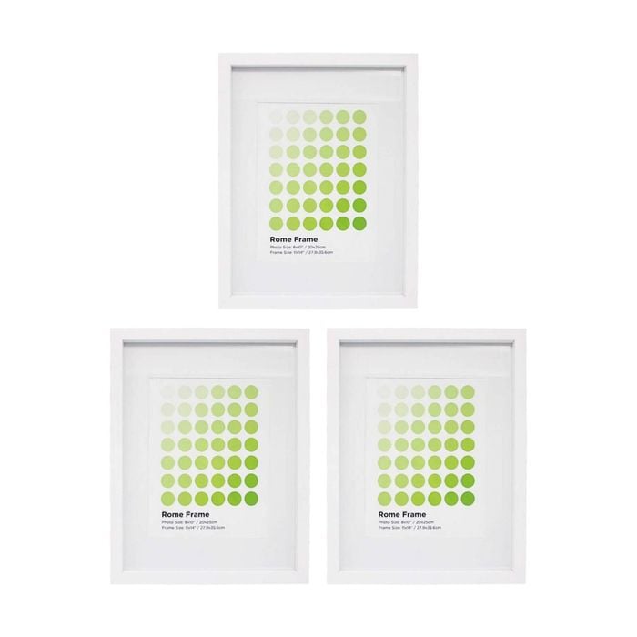 3PK Braz Rome Image Photo Document Display Frame 27.9x35.6cm White