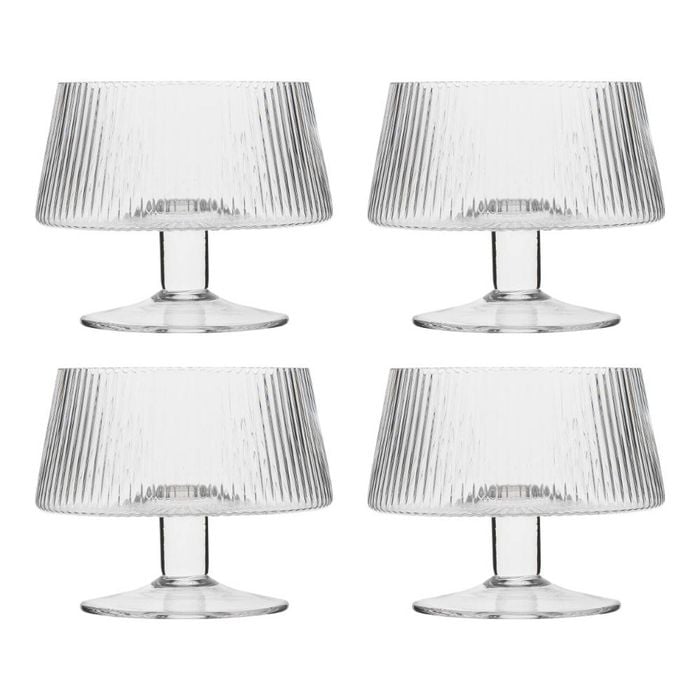 Ecology Classic Set of 4 Footed Bowls Ridged