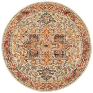 The Rug Connection Heritage 850 Beige 200x200cm - Medium Round Transitional Pet Friendly Indoor Rug