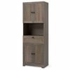 Costway 171.5CM Storage Cabinet Sideboard 4 Door Drawer Adjustable Grey