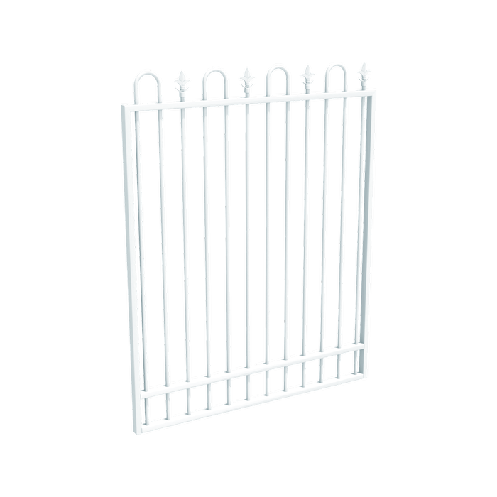 ProtectorAl 800 - 1200 x 1500mm Pearl White Aluminium Loop And Spear Pool Gate With Mid Rail