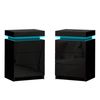 ALFORDSON 2x LED Bedside Table Black